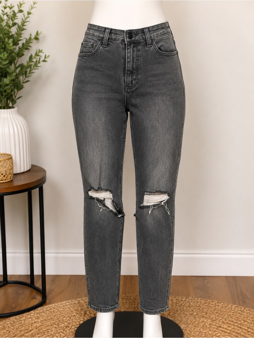 Hollister Black Distressed Boyfriend Jeans